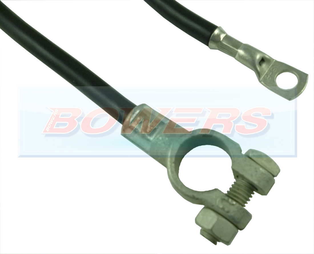 9 Inch 225mm Black Battery Earthing Cable + Battery Terminal H Bowers